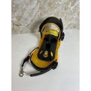 Burton Custom Snowboard Binding‎ Left Foot Only Size M Yellow Black With Leash